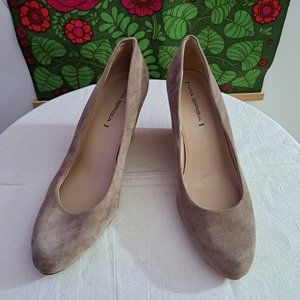 Via Spiga Tan Suede Wedge Pumps